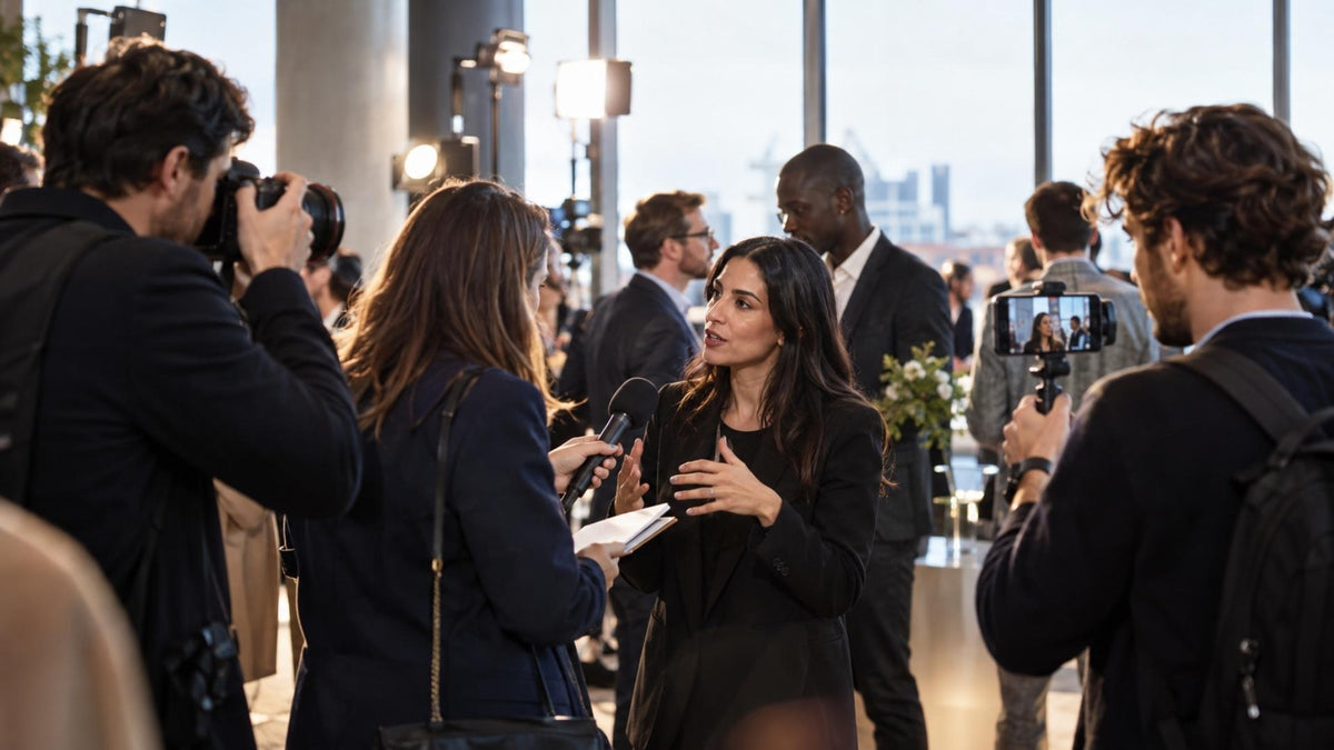 Échange professionnel autour des relations presse et de la stratégie de visibilité. Image